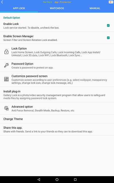 Perfect App Lock options