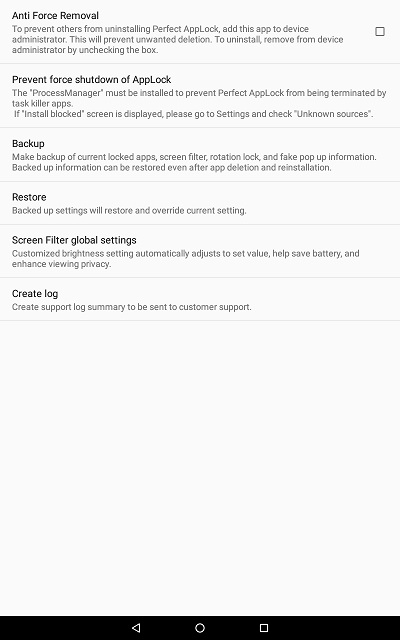Perfect App Lock options