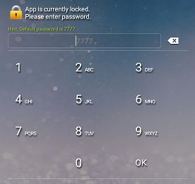 Perfect App Lock needs a passcode to be opened. The default passcode is four digits long, but it accepts much longer passcodes.